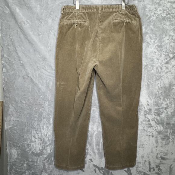 Polo Ralph Lauren Pants Mens 36*32 Brown Corduroy Pleated Chino Classic Preppy - Picture 2 of 11